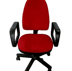 Κόκκινη καρέκλα γραφείου 90x59x51 Ύψος καθίσματος:44cm, δεν διαθέτει μηχανισμό ρύθμισης ύψους
