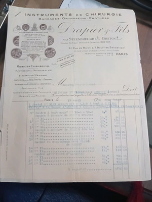 Purchase of used surgical instruments from Evangelismos hospital, April 17, 1936