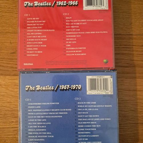 The Beatles 1962-1966 and 1967-1970 4xCD EMI Apple compilation fat box