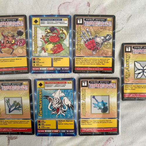 Digimon cards 1999 Bandai used in very good condition