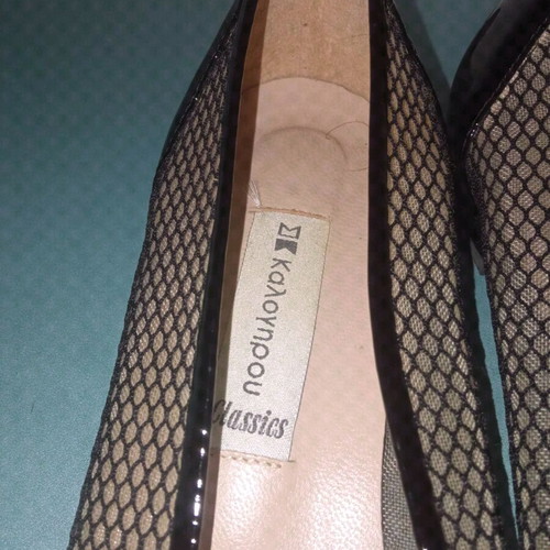 Kalogirou Classics Ballerinas like new, size 40.5-41, mesh and patent leather