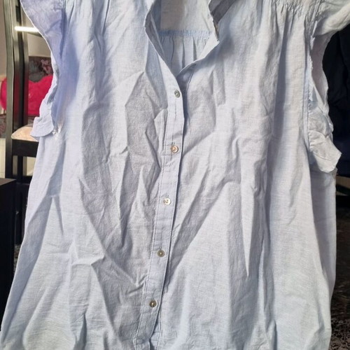 H&M women's shirt turquoise linen and cotton like new