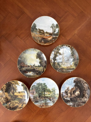 Σετ 6 διακοσμητικά πιάτα Constable, Crown Staffordshire Victoria and Albert Museum
