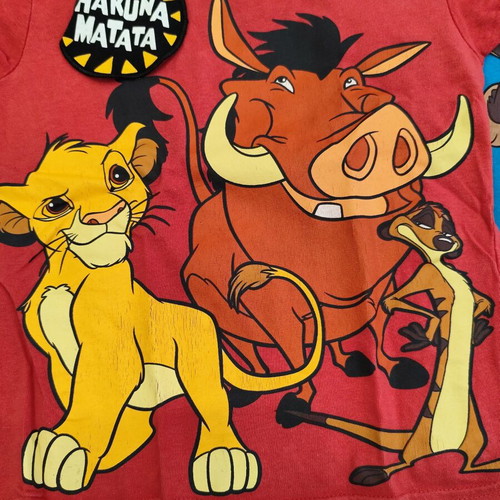 Disney t-shirt bundle set used, 5 characters for ages 2-3