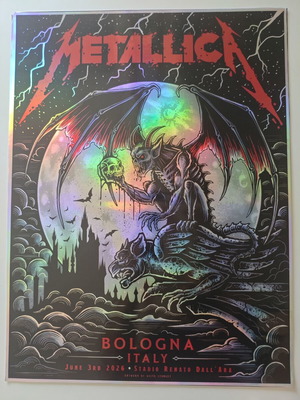 Metallica Bologna 2026 foil metallic poster 61 x 46 cm