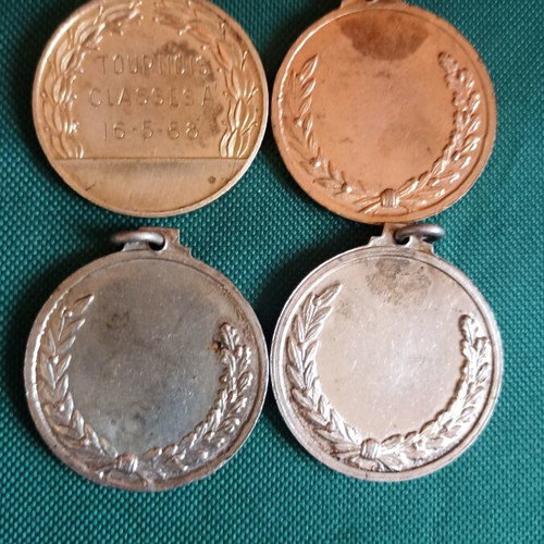 Vintage Volleyball Medals Tournois Classes A 1958 Set of 4 like new