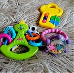 Fisher price soothing toys βρεφικά 3τεμ μαζι
