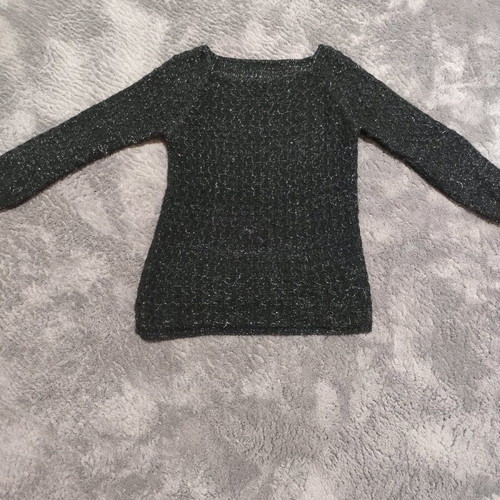 Knitted blouse like new, black with silver