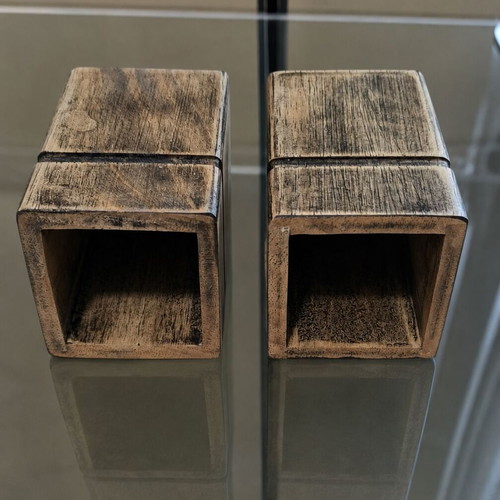 Wooden cup holder set of 2, new, brown