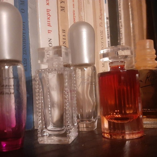 Perfume miniatures used, 5 empty and Lucia perfume gift
