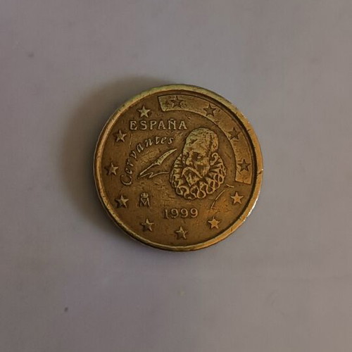 Spain 50 Cent Euro Coin 1999 Cervantes design like new