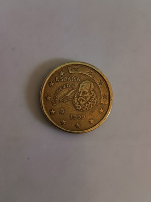 Spain 50 Cent Euro Coin 1999 Cervantes design like new