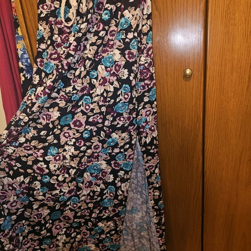 Strapless Long Floral Dress like new, multicolor