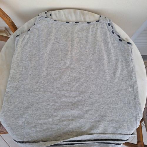 Gray pajama top with butterfly used, size medium