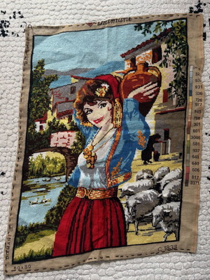 Κέντημα διακόσμησης vintage 60x80 σαν καινούργιο
