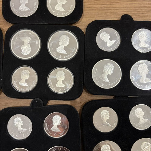 Complete Collection of 28 Silver Coins 925 Montreal 1976 Olympics New