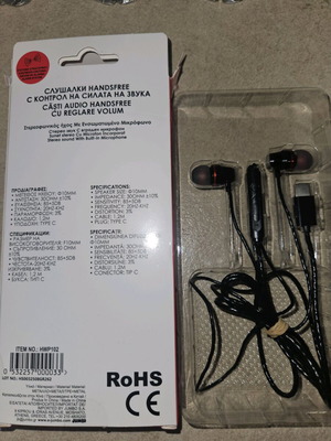 Handsfree Earbuds Black Red Type C with Volume Control new i-JMB