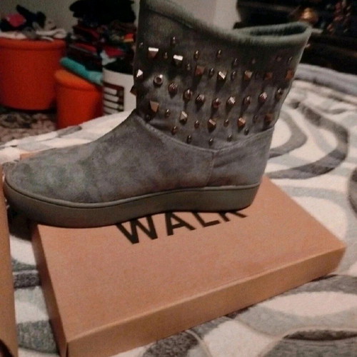 Suede ankle boots grey new, size 38, Lets walk