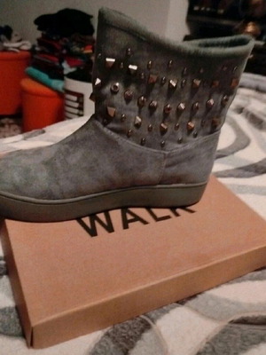 Suede ankle boots grey new, size 38, Lets walk