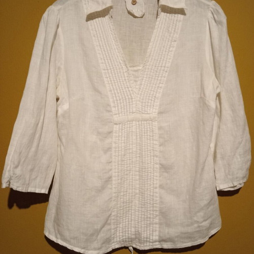 Marks & Spencer Per Una linen blouse size UK 12 like new, white