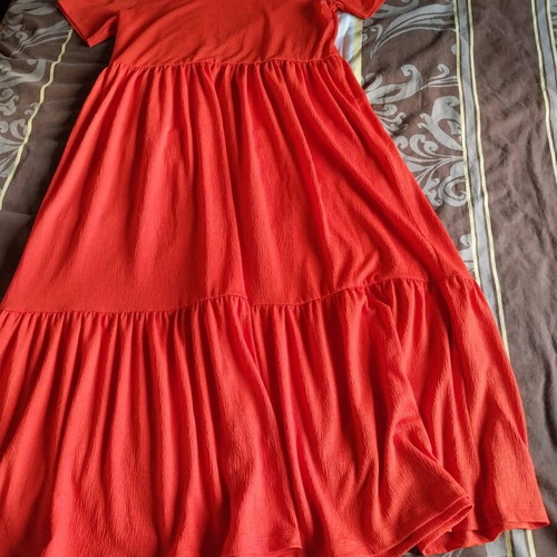 OVS coral dress new with square bust