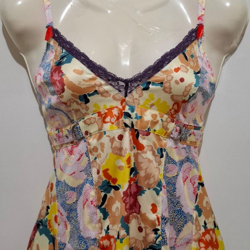 John Galliano Vintage Floral Print Stretchy Mini Dress Large, excellent condition