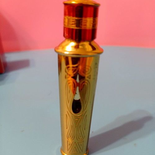 Faberge perfume miniature used, vintage Tigress brass roll on 5 ml