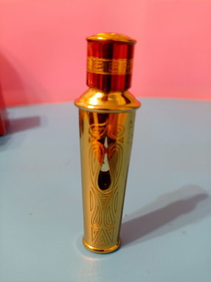 Faberge perfume miniature used, vintage Tigress brass roll on 5 ml
