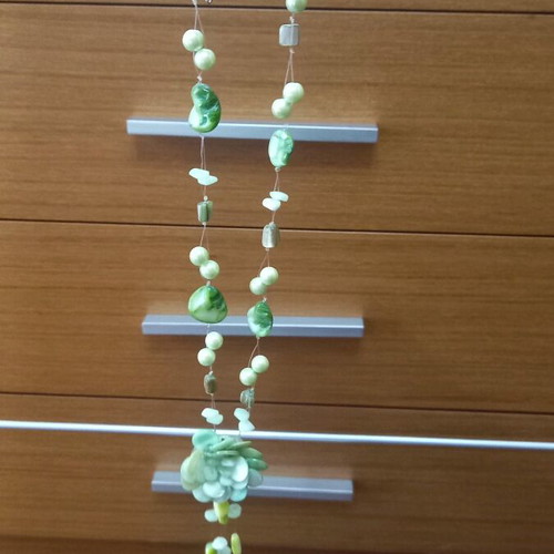 Necklace like new with fishing line connection, green bone