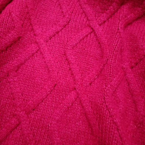 Wool knitted turtleneck pullover pink, like new, plus size L-4XL