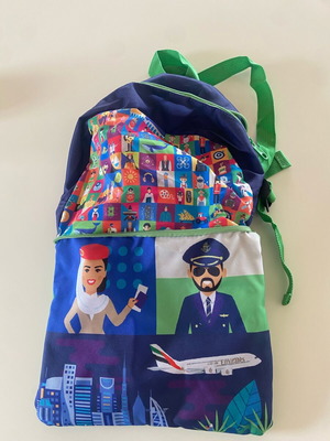 Emirates kids backpack like new, foldable
