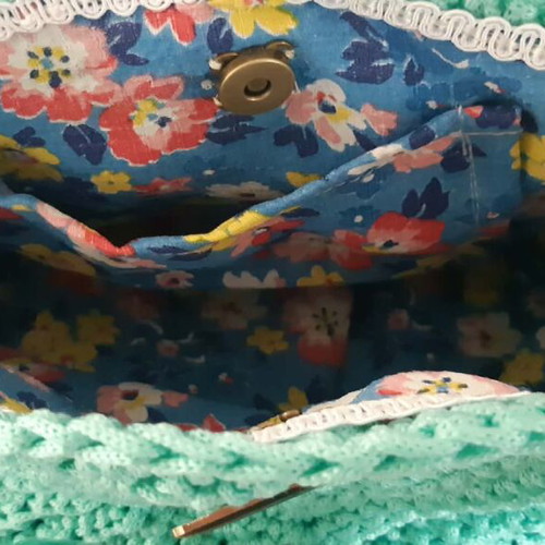 Aqua Étoile crossbody bag new, turquoise handmade