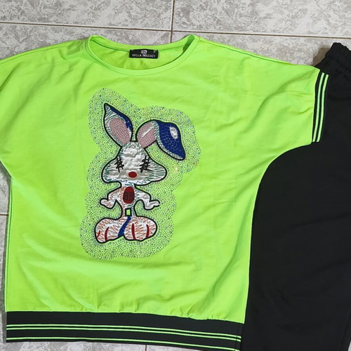 Tracksuit set with rhinestones like new, sizes S-M-L, neon green and black