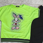 Tracksuit set with rhinestones like new, sizes S-M-L, neon green and black