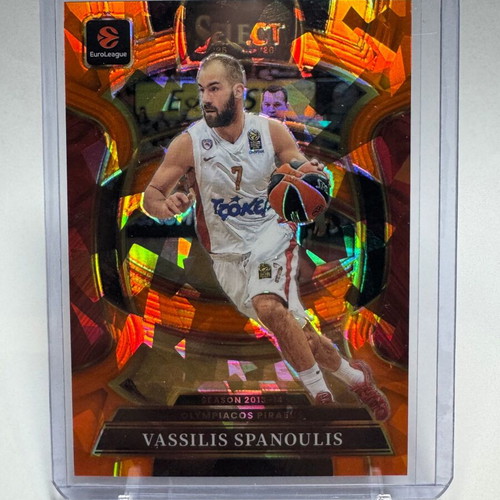Vassilis Spanoulis 2025-26 Panini Select EuroLeague Orange Cracked Ice card #38