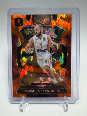Vassilis Spanoulis 2025-26 Panini Select EuroLeague Orange Cracked Ice card #38