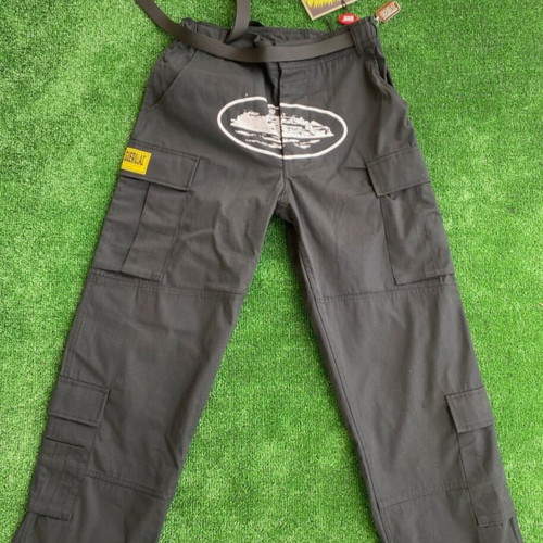 Corteiz 5starz cargo pants, black and white, size M