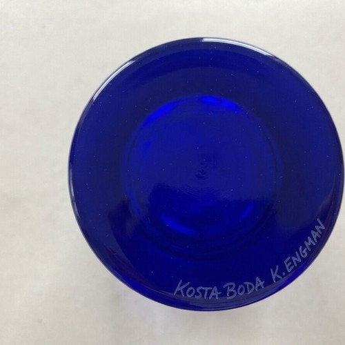 Kosta Boda Kjell Engman Cylindrical Vase cobalt blue art glass like new