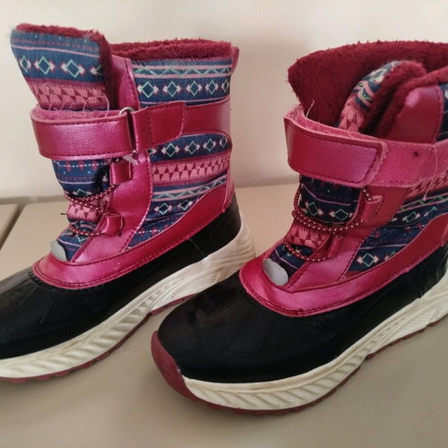 Girls' snow boots like new, size 33, pink