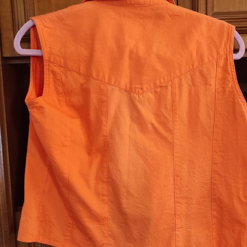 Orange sleeveless short shirt, size L