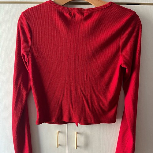 Bershka cardigan red thin used, size M