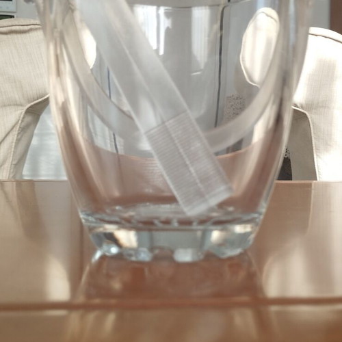 Glass Ice Bucket with Tongs and Handle new