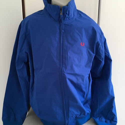 Fred Perry men's windbreaker jacket used, size L, bomber style, blue