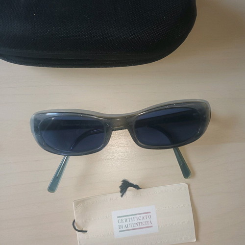 Emporio Armani sunglasses like new, blue acetate with rhinestones