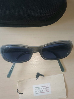 Emporio Armani sunglasses like new, blue acetate with rhinestones