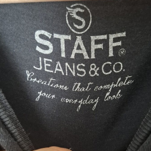 Staff Jeans T-shirt used, size Small, black and white