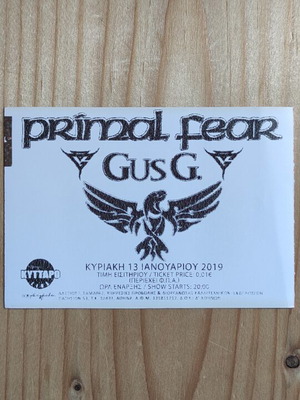 Primal Fear and Gus.G Ticket like new from 2019