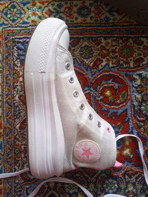 Converse All Star silver girls' boots size 34 used