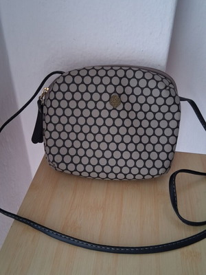 Thiros crossbody bag new, grey-beige polka dot