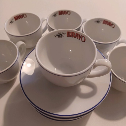 Bravo collectible coffee set with 6 cups and 6 saucers